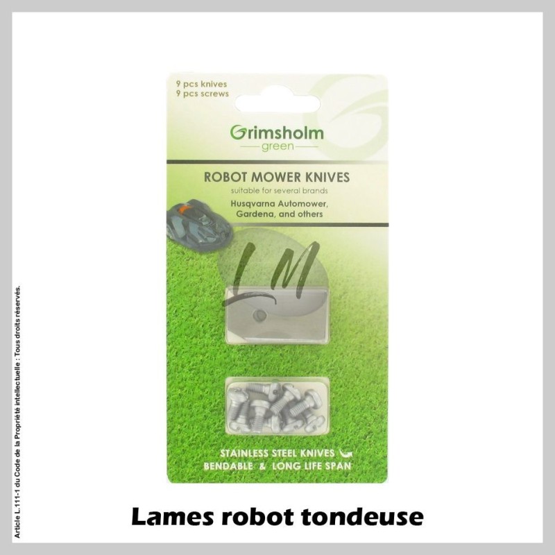 Lames Robot Gardena & Husqvarna - Kit de 9 Lames