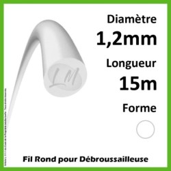 Fil Rond Nylon Blanc 1.2mm x 15m