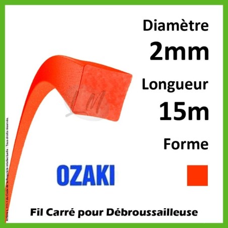 Fil Carré Ozaki Premium Line Orange Fluo 2mm x 15m
