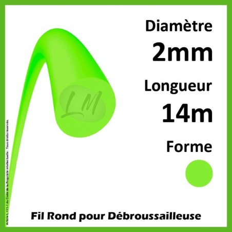 Fil Rond 1er Prix Vert 2mm x 14m