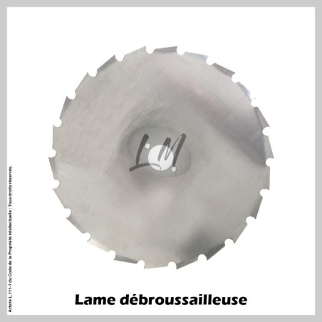Lame débroussailleuse 22 dents Ø225 mm Al 25,4 mm