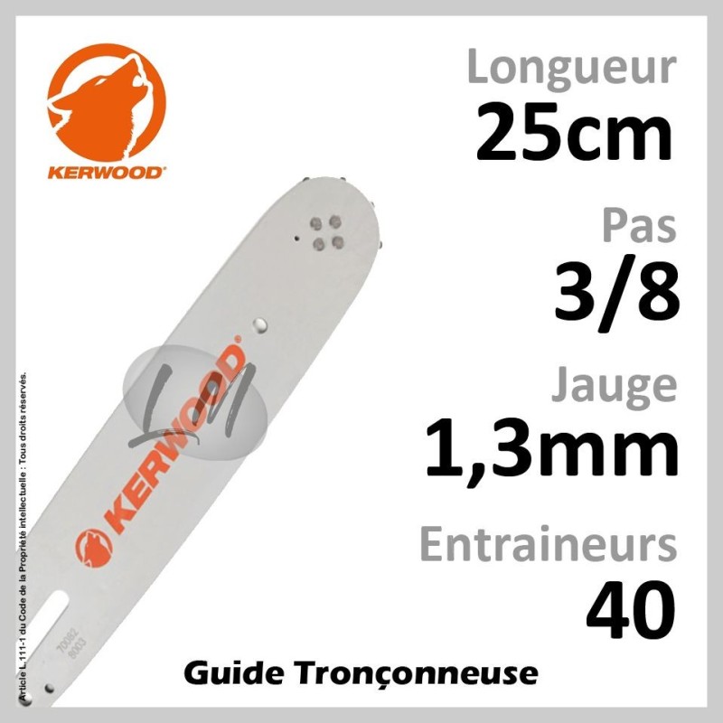 Guide Kerwood 25 - Pas : 3/8 - Jauge : 1.3mm - 40 Ent