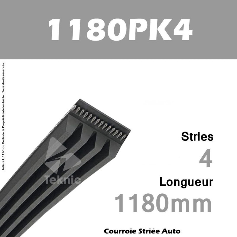 Courroie Poly-V Auto 1180PK4 - Continental