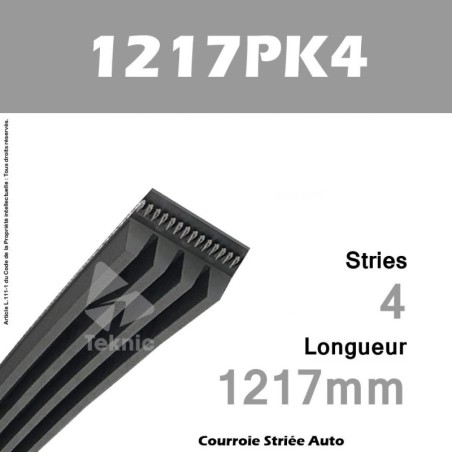Courroie Poly-V Auto 1217PK4 - Continental