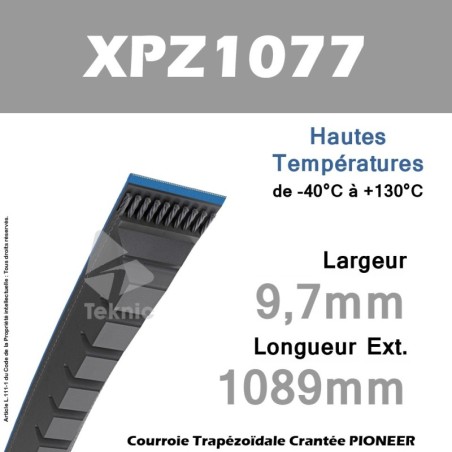 Courroie XPZ1077 - Continental Pioneer