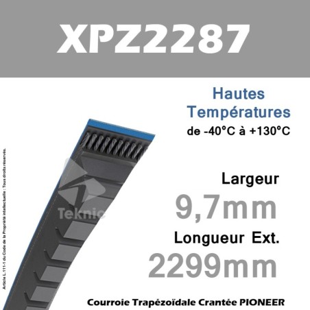 Courroie XPZ2287 - Continental Pioneer