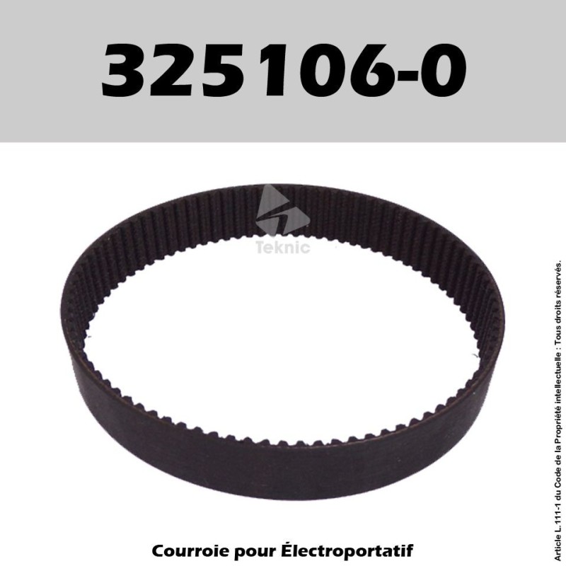 Courroie Elu 0325106-0 - HH40, HH40EK, HH40K, MF81/E, MFF80 "Type 4"