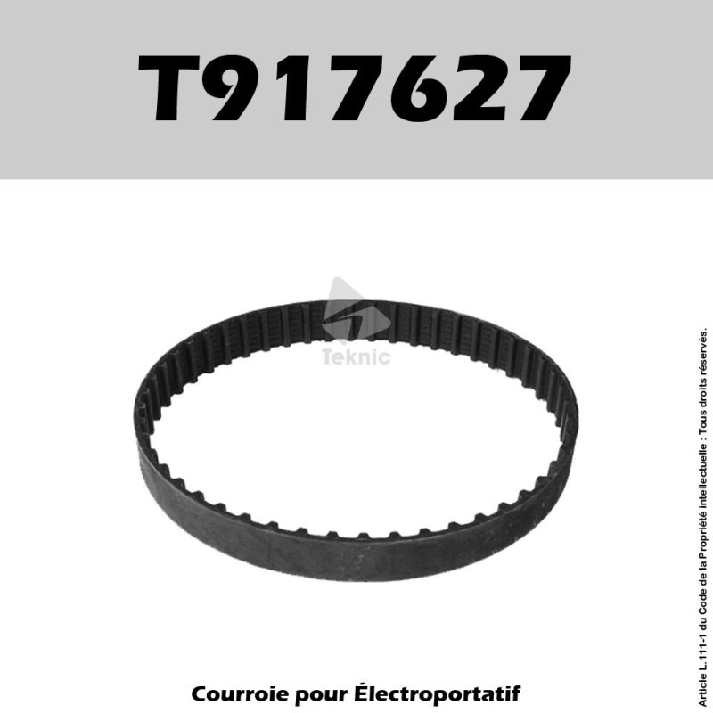 Courroie Black & Decker T917627 - BD83, BD83E, DN83, DN83E, KA83