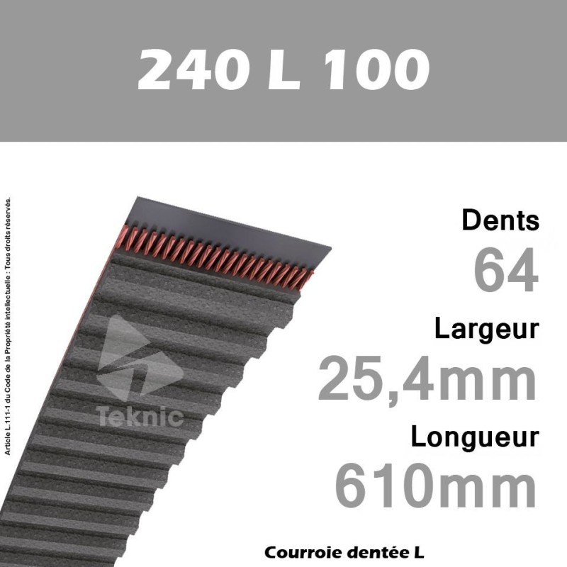Courroie Dentée 240 L 100