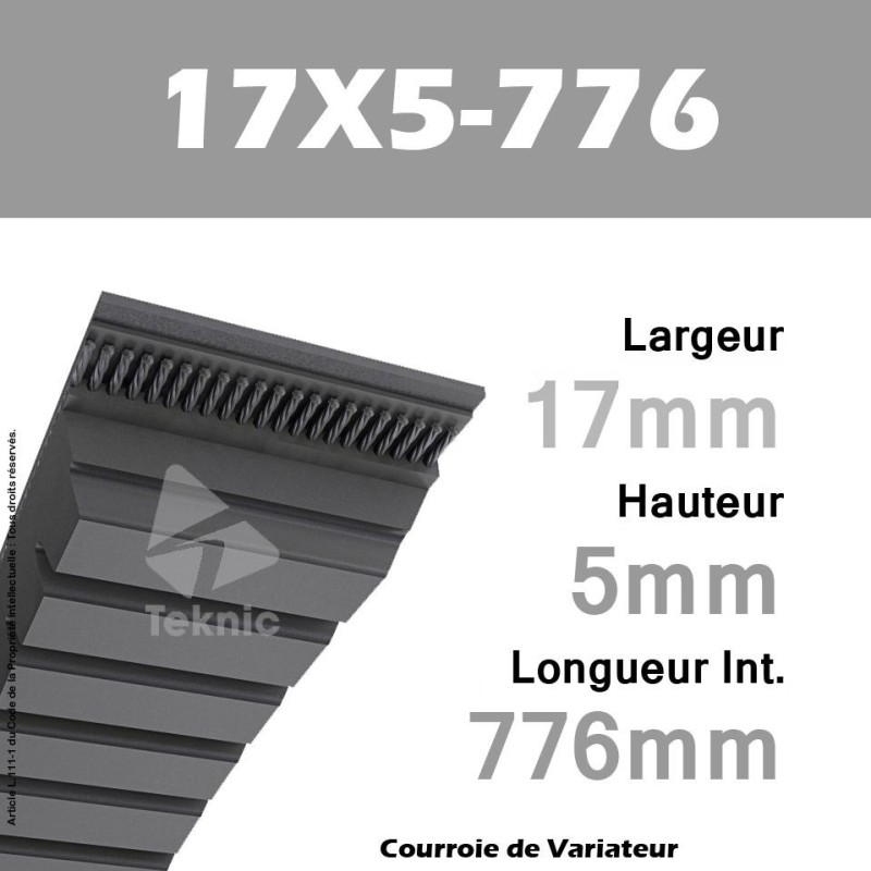 Courroie de Variateur 17X5-776 Li - W16/800