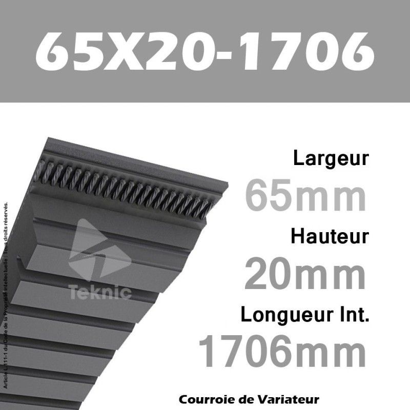 Courroie de Variateur 65X20-1706 Li - W63/1800