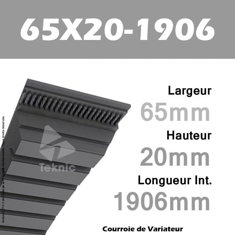 Courroie de Variateur 65X20-1906 Li - W63/2000