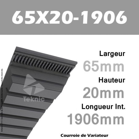 Courroie de Variateur 65X20-1906 Li - W63/2000