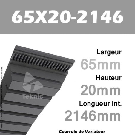 Courroie de Variateur 65X20-2146 Li - W63/2240