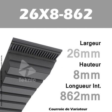 Courroie de Variateur 26X8-862 Li - W25/900