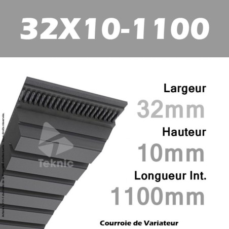 Courroie de Variateur 32X10-1100 Li - W31,5/1150