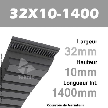 Courroie de Variateur 32X10-1400 Li - W31,5/1450