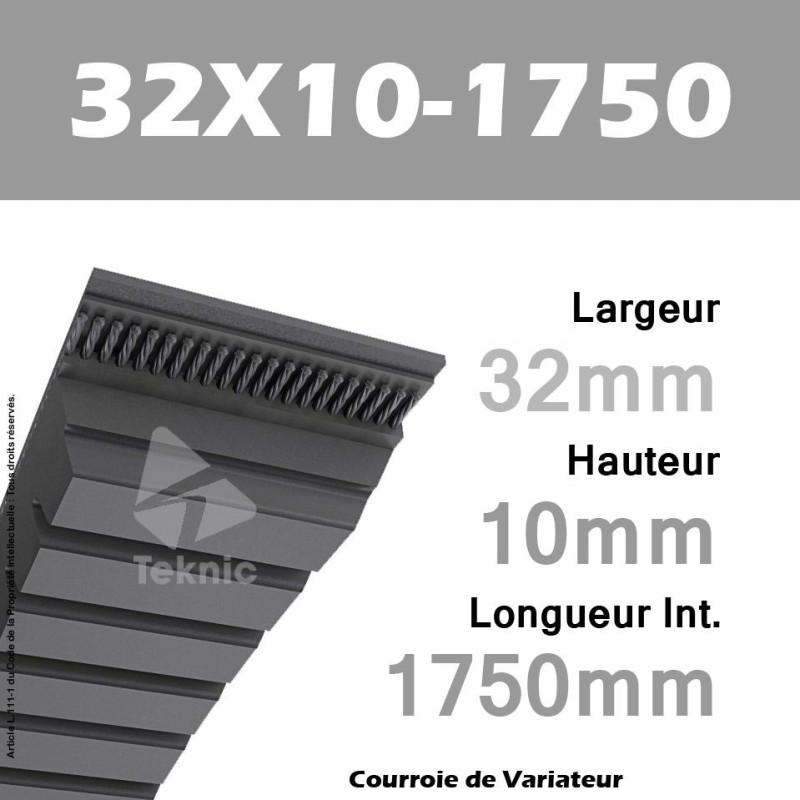 Courroie de Variateur 32X10-1750 Li - W31,5/1800