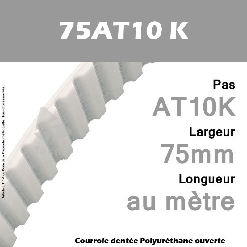 Courroie PU 75AT10 Ouverte Kevlar