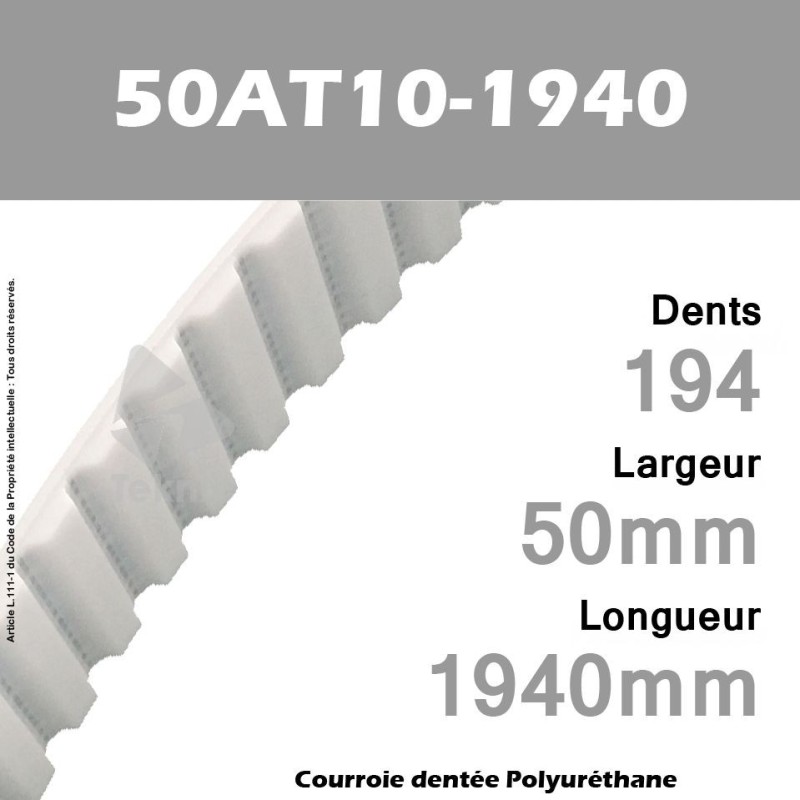 Courroie Dentée PU 50AT10-1940