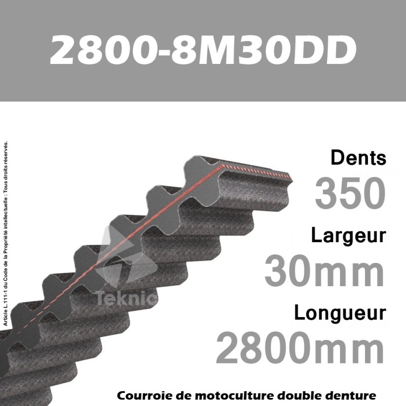 Courroie 2800-S8M30 Double denture