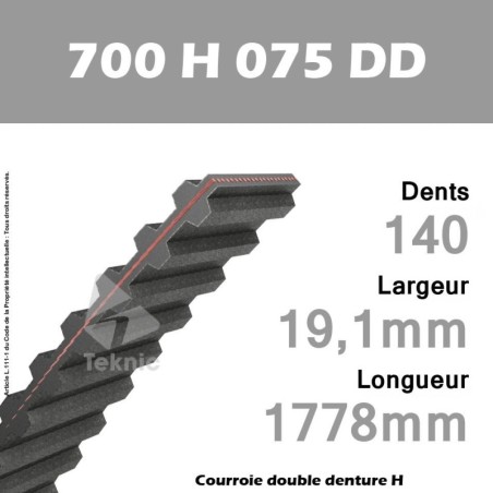 Courroie Double Denture 700 H 075 DD