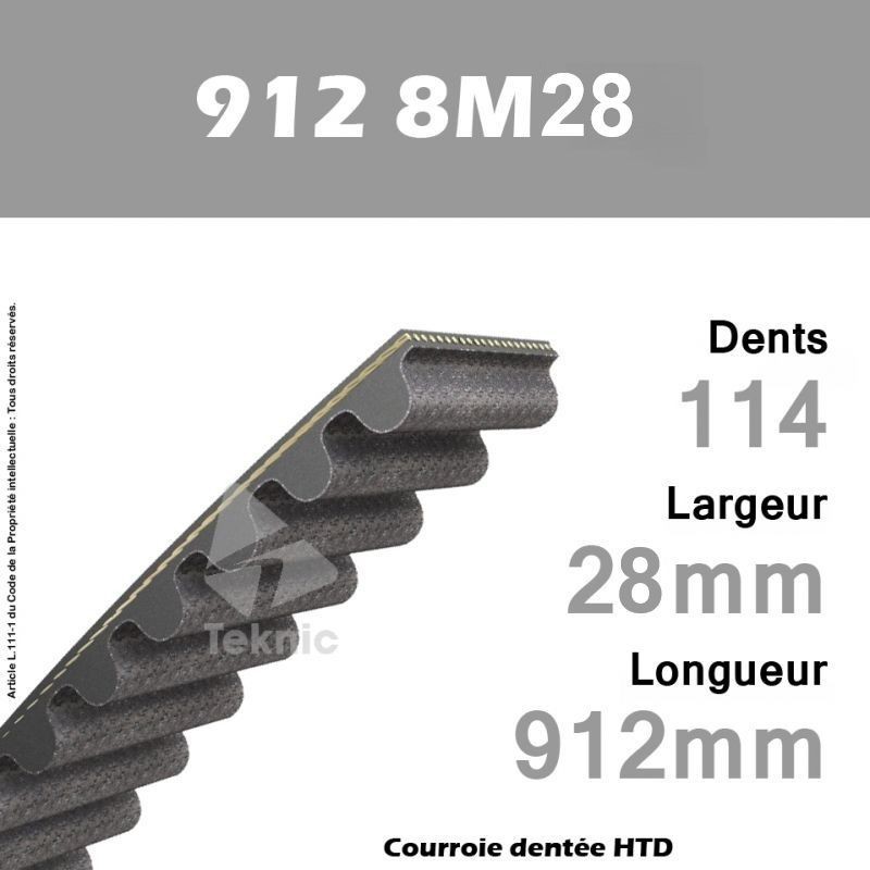 Courroie Dentée 912 8M 28
