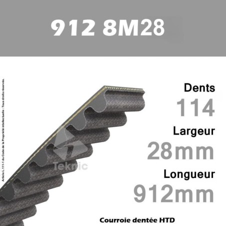 Courroie Dentée 912 8M 28