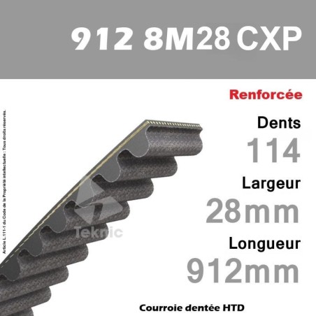 Courroie Dentée 912 8M 28 CXP
