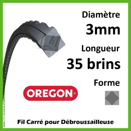 Fil Carré Oregon FlexiBlade Gris 3mm x 35 brins